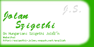 jolan szigethi business card